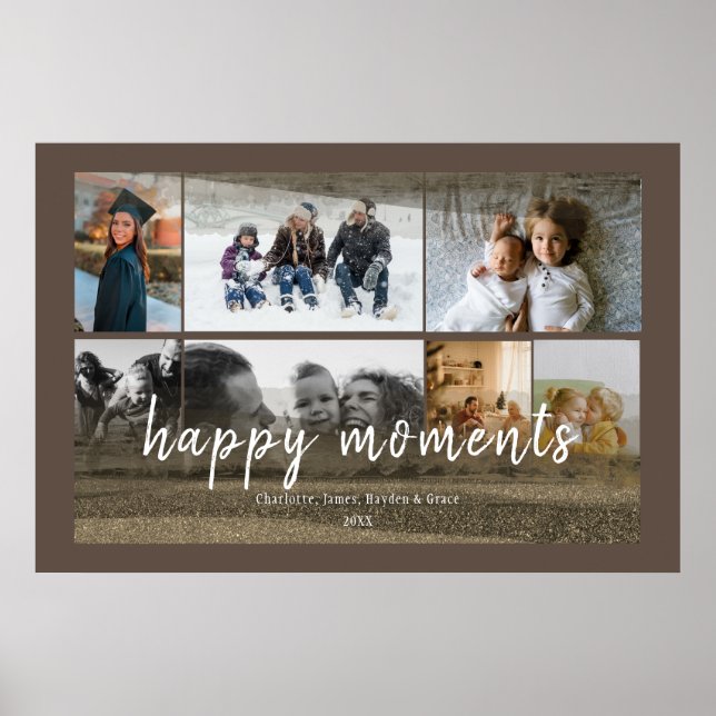 Anpassningsbar 7-foton med övertäckning av Guld Ab Poster (Framsidan)