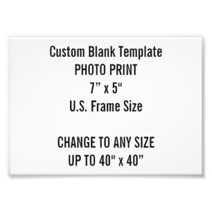 Anpassningsbar 7" x 5" fototryck (US-ramformatet)