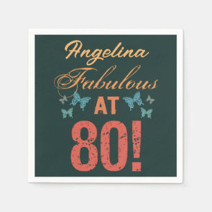 Anpassningsbar 80:e födelsedag Fabulous Pappersservett