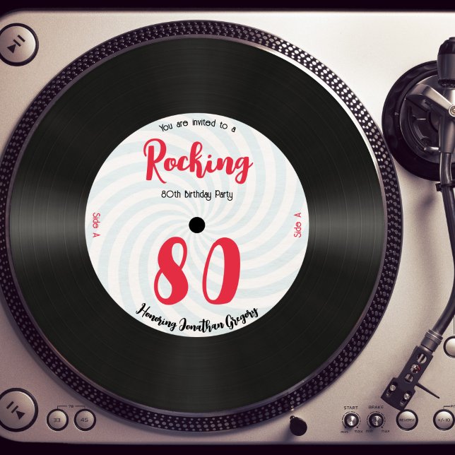 Anpassningsbar 80:e födelsedagskalenlige Retro Mus Inbjudningar (Skapare uppladdad)