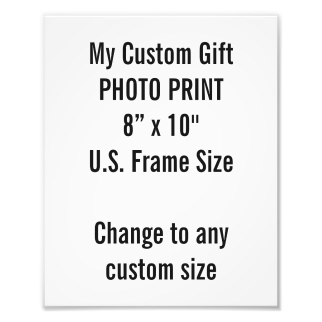 Anpassningsbar 8" × 10" Fotoutskrift (USA Ram Stor Fototryck (Framsidan)