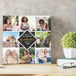 Anpassningsbar 8 Fotokollage Guld Student Studente Canvastryck