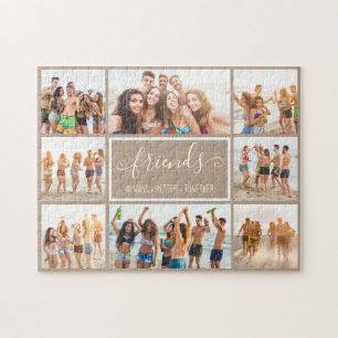 Anpassningsbar 8 Fotokollage med Cute Script-rubri Pussel