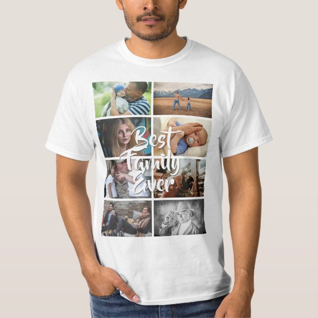 Anpassningsbar 8 fotosamlingslägenhet är den bästa t shirt (Framsida)