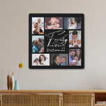 Anpassningsbar 8 Kärlek-offertsvart fotokomprimeri Fyrkantig Klocka<br><div class="desc">Modern 8 Fotokollage-väggklocka med ett familjecitat från kärlek för att göra den till en minnesvärd keepsaksklocka för familjeåterföreningar,  ny hemuppvärmning och helgdagar.</div>