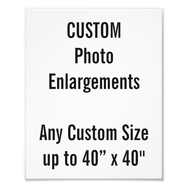 Anpassningsbar 8" x10" Fotoutvidgning upp till 40" Fototryck (Framsidan)