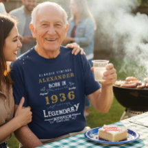 Anpassningsbar 90:e Birthday T-Shirt - Född 1936 L