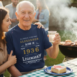 Anpassningsbar 90:e Birthday T-Shirt - Född 1936 L