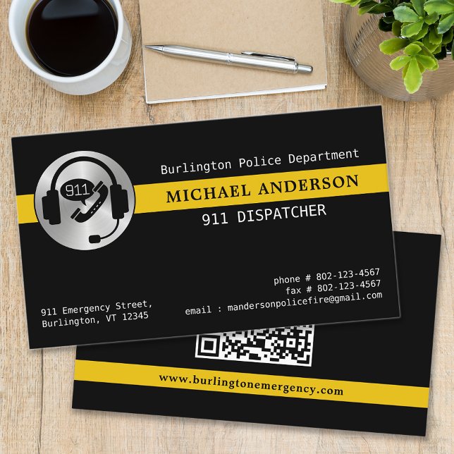 Anpassningsbar 911 Logotyp för avsändare utanför Q Visitkort (Skapare uppladdad)