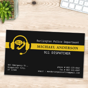Anpassningsbar 911 Logotyp för enkel tunn linje i Visitkort