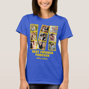 Anpassningsbar 9 Fotokollage & Namn Best Friend Fo T Shirt