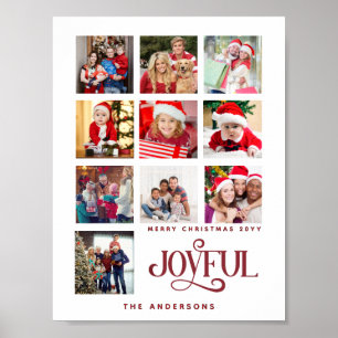 Anpassningsbar 9 Photo Collage God jul Poster