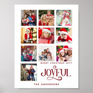 Anpassningsbar 9 Photo Collage God jul Poster