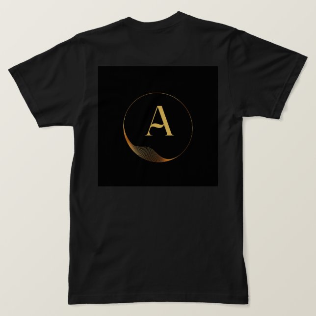 Anpassningsbar A symbol Monogram tryckt Manar Svar T Shirt (Design baksida)