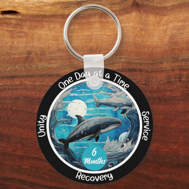 Anpassningsbar AA NA Recovery Milestone Gift Nyckelring (Framsida)