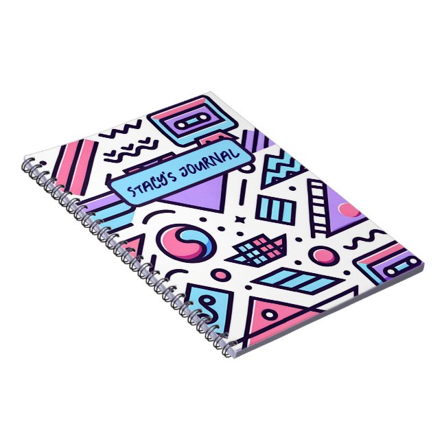 Anpassningsbar Abstrakt 90's Aesthetic Casette Squ Anteckningsbok (Högra Sidan)