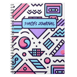 Anpassningsbar Abstrakt 90's Aesthetic Casette Squ Anteckningsbok