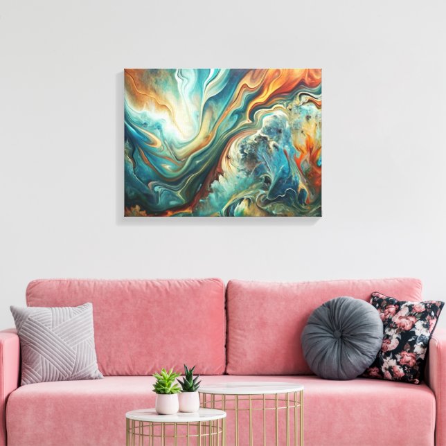 Anpassningsbar Abstrakt Akrylt Kanvastryck (Insitu (Vardagsrum))