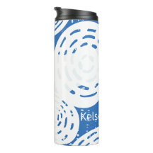 Anpassningsbar Abstrakt Blå och vita cirkelslingor