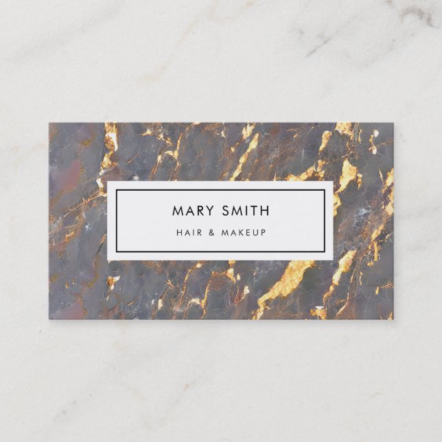 Anpassningsbar Abstrakt Elegant Marble Faux Guld Visitkort (Framsida)