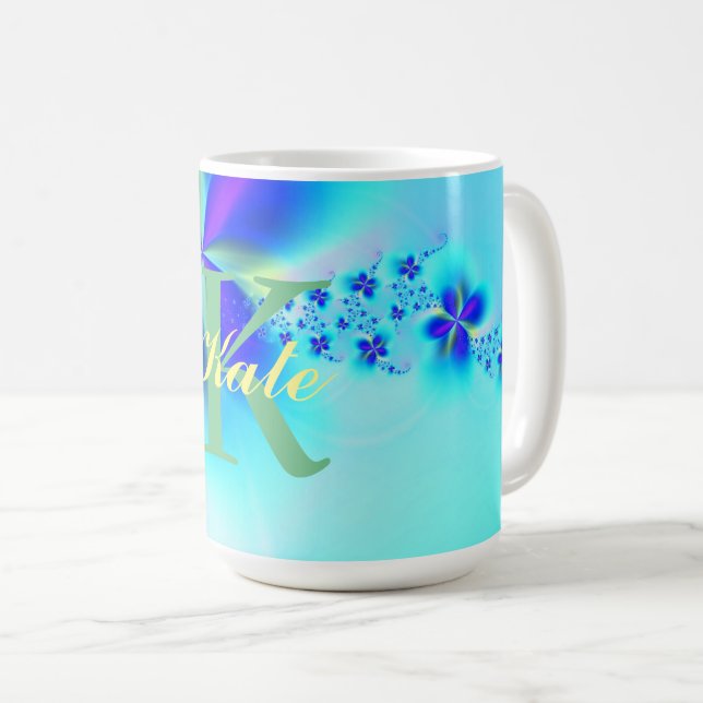 Anpassningsbar Abstrakt Fractal Art Mönster Kaffemugg (Framsida höger)