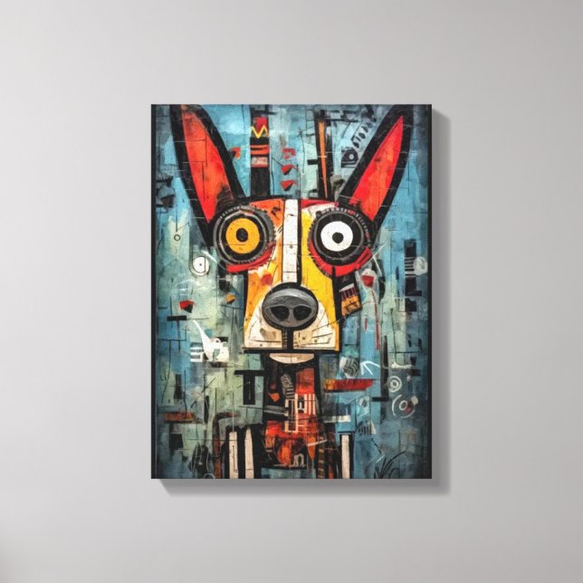 Anpassningsbar Abstrakt Hund Canvas Wall Art (Framsida)
