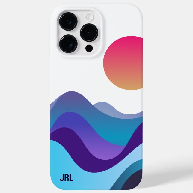 Anpassningsbar Abstrakt Oceanen Vinkarare Sol Mini (Baksida)