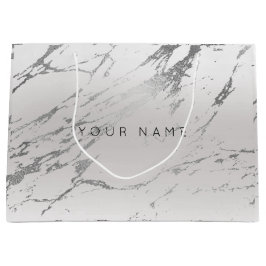 Anpassningsbar Abstrakt Silver Grått Marble Metall