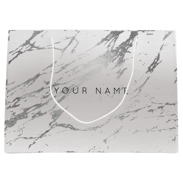 Anpassningsbar Abstrakt Silver Grått Marble Metall (Framsidan)