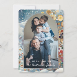 Anpassningsbar Abstrakt Snöflingor Blommigt Helgda Julkort