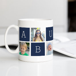 Anpassningsbar Abuelo Grandfather Photo Collage Kaffemugg