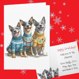 Anpassningsbar ACD Heeler-julen Ugly Sweater Helgd Kort