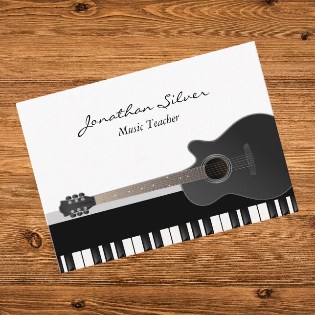 Anpassningsbar Acoustic Guitar Piano Nycklar Music Visitkort (Skapare uppladdad)