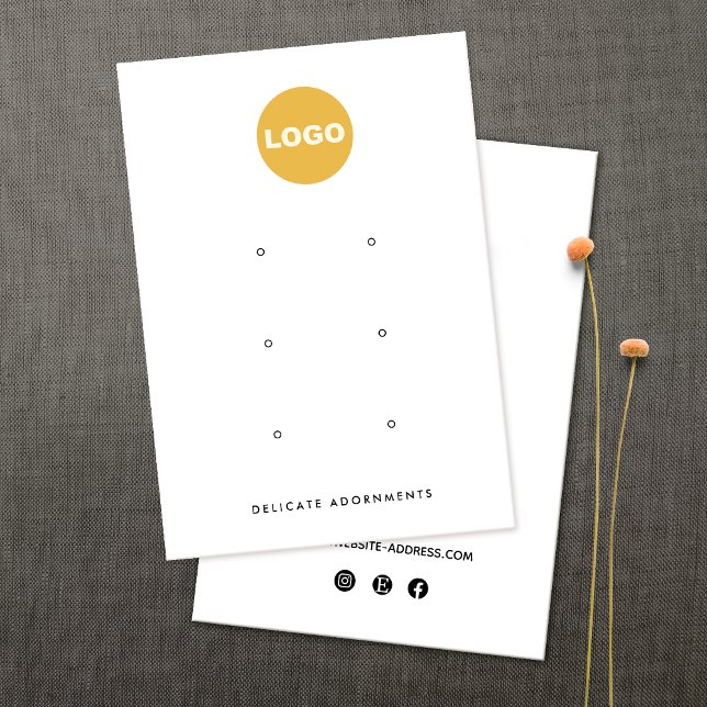 Anpassningsbar Add Logotyp 6 Hål Stud Earring Visn Visitkort (Skapare uppladdad)