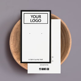 Anpassningsbar Add Logotyp Black Gräns Earring Vis Visitkort