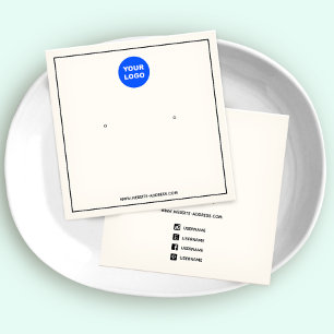 Anpassningsbar Add Logotyp Cream Earring Jewelry V Fyrkantigt Visitkort