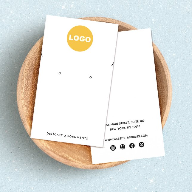 Anpassningsbar Add Logotyp Necklace and Stud Earri Visitkort (Skapare uppladdad)