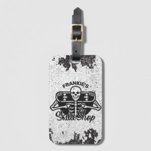 Anpassningsbar ADD NAMN Döskalle skateboard Skate Bagagebricka