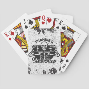 Anpassningsbar ADD NAMN Döskalle skateboard Skate Casinokort
