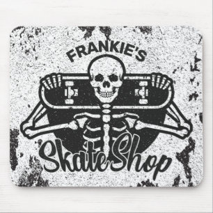 Anpassningsbar ADD NAMN Döskalle skateboard Skate Musmatta