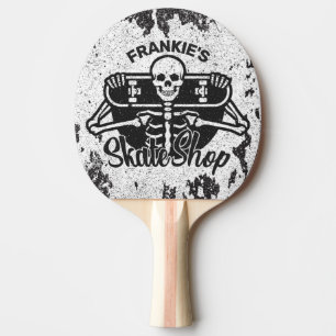 Anpassningsbar ADD NAMN Döskalle skateboard Skate Pingisracket
