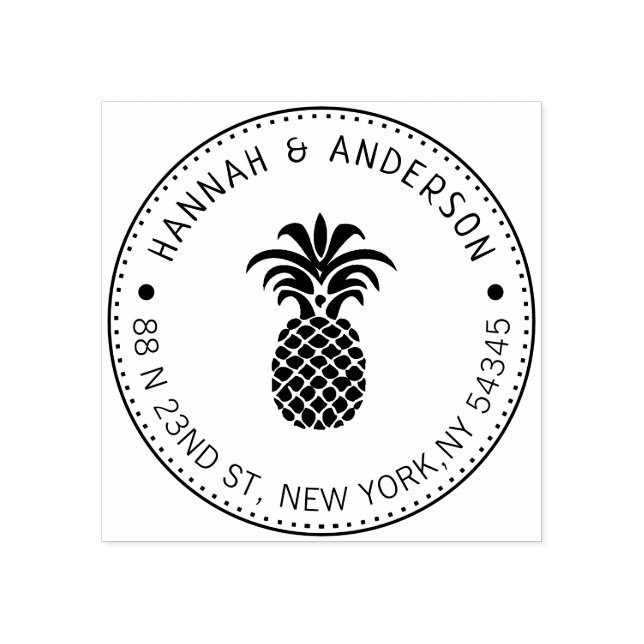 Anpassningsbar Adress Frimärke, ananas Rubber Frim Stämpel (Tryck)