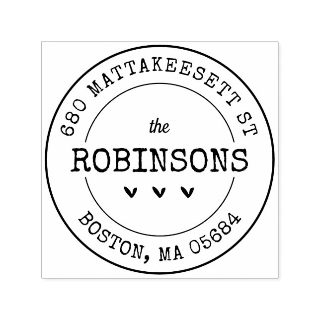 Anpassningsbar Adress Hearts Självfärgande Stämpel (Design)