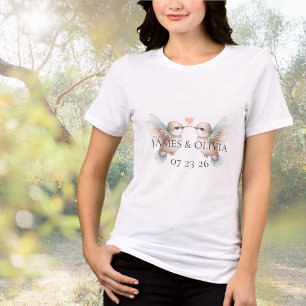 Anpassningsbar Adsible Hummingbird Heart Bröllop T Shirt