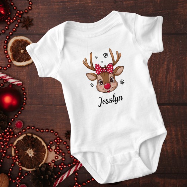 Anpassningsbar Adsible Reindeer Outfit for Girls T Shirt (Skapare uppladdad)