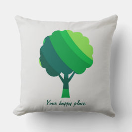 Anpassningsbar Aesthetic Minimal Grönt Träd Kudde