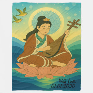 Anpassningsbar Aesthetic Modern Japan Lucky Goddes Fleecefilt