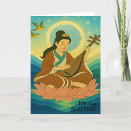 Anpassningsbar Aesthetic Modern Japan Lucky Goddes Kort