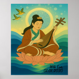 Anpassningsbar Aesthetic Modern Japan Lucky Goddes Poster