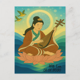 Anpassningsbar Aesthetic Modern Japan Lucky Goddes Vykort